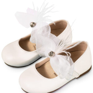 Βαπτιστικό Γοβάκι Babywalker "White Swan Bow" – Δερμάτινο με Χειροποίητο Φιόγκο-BS3562-WHITE1-BABYWALKER - Image 4