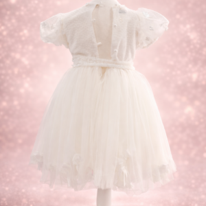 Βαπτιστικό Φόρεμα Κορίτσι "Ivory Blossom Grace" – Designer’s Cat Premium Τούλι - Image 3