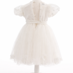 Βαπτιστικό Φόρεμα Κορίτσι "Ivory Blossom Grace" – Designer’s Cat Premium Τούλι - Image 4