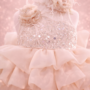 Βαπτιστικό Φόρεμα Κορίτσι "Golden Élite Couture" – Πολυτελές Φόρεμα με Παγιέτες & Οργάντζα - Image 5