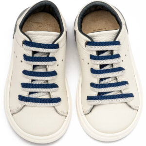 Δερμάτινα Sneakers Babywalker "Nautical Lace" – Λευκό Μπλε EXC5294-BLUE - Image 3