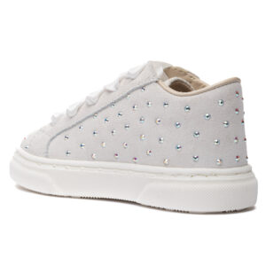Παιδικά Sneakers Βάπτισης Κορίτσι Babywalker "Crystal White Sneaker" – Δερμάτινα με Swarovski LU6115_WH1 - Image 6