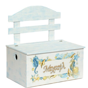 Σετ Βάπτισης Αγόρι “Θαλασσινό Όνομα” – Premium Σετ Κουμπάρου με Παγκάκι - Image 5