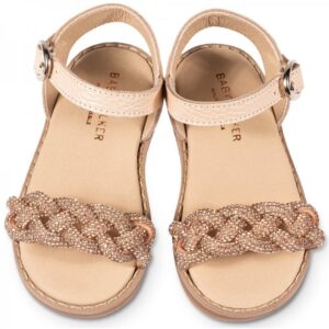Βαπτιστικά Παιδικά Σανδάλια Babywalker "Golden Nude Sparkle" – Δερμάτινα με Στρας GR0101 - Image 4